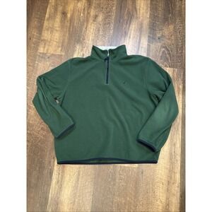 Nautica‎ Pullover Mens Large Green Fleece Quarter Zip Sweater Outdoor Jacket